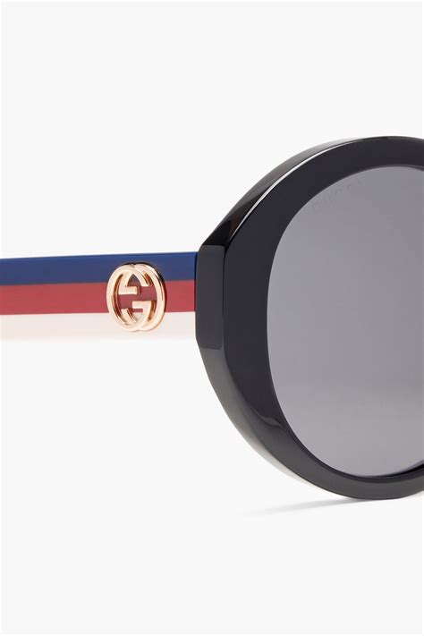 gucci round-frame acetate glasses with elastic|Round frame sunglasses in black acetate .